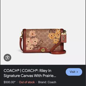 Coach 54652 Prairie Signature Riley Tan Rust Crossbody Bag